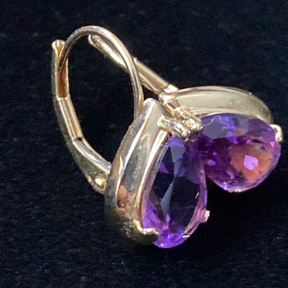 Imperial Gold Co 14K Gold Amethyst Earrings - Picture 2 of 7